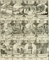Picture 120 of 181 from M. Laurentii Wolfgangi Woyttens Emblematischer Parnassus : worauf die Musen, ihre Blumen-Lese, zu allerhand Freuden und Trauer-Kräntzen halten : um, den Lob-werthen Tugend-Chor, durch angenehme Rosen : hergegen, das ungezähmte Laster-Thun, mit wildem Dorn- und Distel-Flor, zu krönen : nach specialem Verlangen, in einem Gefilde, von funffzehen Hundert in dreyen verschiedlichen Theilen verfassten .. (1727), leaf 184