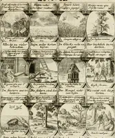 Picture 126 of 181 from M. Laurentii Wolfgangi Woyttens Emblematischer Parnassus : worauf die Musen, ihre Blumen-Lese, zu allerhand Freuden und Trauer-Kräntzen halten : um, den Lob-werthen Tugend-Chor, durch angenehme Rosen : hergegen, das ungezähmte Laster-Thun, mit wildem Dorn- und Distel-Flor, zu krönen : nach specialem Verlangen, in einem Gefilde, von funffzehen Hundert in dreyen verschiedlichen Theilen verfassten .. (1727), leaf 196