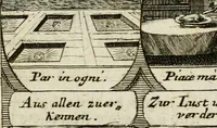 An illustration from M. Laurentii Wolfgangi Woyttens Emblematischer Parnassus : worauf die Musen, ihre Blumen-Lese, zu allerhand Freuden und Trauer-Kräntzen halten : um, den Lob-werthen Tugend-Chor, durch angenehme Rosen : hergegen, das ungezähmte Laster-Thun, mit wildem Dorn- und Distel-Flor, zu krönen : nach specialem Verlangen, in einem Gefilde, von funffzehen Hundert in dreyen verschiedlichen Theilen verfassten .. (1727)