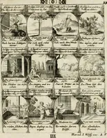 Picture 134 of 181 from M. Laurentii Wolfgangi Woyttens Emblematischer Parnassus : worauf die Musen, ihre Blumen-Lese, zu allerhand Freuden und Trauer-Kräntzen halten : um, den Lob-werthen Tugend-Chor, durch angenehme Rosen : hergegen, das ungezähmte Laster-Thun, mit wildem Dorn- und Distel-Flor, zu krönen : nach specialem Verlangen, in einem Gefilde, von funffzehen Hundert in dreyen verschiedlichen Theilen verfassten .. (1727), leaf 208
