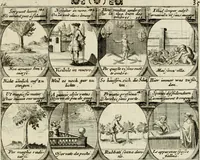 Picture 142 of 181 from M. Laurentii Wolfgangi Woyttens Emblematischer Parnassus : worauf die Musen, ihre Blumen-Lese, zu allerhand Freuden und Trauer-Kräntzen halten : um, den Lob-werthen Tugend-Chor, durch angenehme Rosen : hergegen, das ungezähmte Laster-Thun, mit wildem Dorn- und Distel-Flor, zu krönen : nach specialem Verlangen, in einem Gefilde, von funffzehen Hundert in dreyen verschiedlichen Theilen verfassten .. (1727), leaf 214