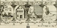 Picture 143 of 181 from M. Laurentii Wolfgangi Woyttens Emblematischer Parnassus : worauf die Musen, ihre Blumen-Lese, zu allerhand Freuden und Trauer-Kräntzen halten : um, den Lob-werthen Tugend-Chor, durch angenehme Rosen : hergegen, das ungezähmte Laster-Thun, mit wildem Dorn- und Distel-Flor, zu krönen : nach specialem Verlangen, in einem Gefilde, von funffzehen Hundert in dreyen verschiedlichen Theilen verfassten .. (1727), leaf 214
