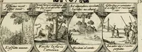Picture 145 of 181 from M. Laurentii Wolfgangi Woyttens Emblematischer Parnassus : worauf die Musen, ihre Blumen-Lese, zu allerhand Freuden und Trauer-Kräntzen halten : um, den Lob-werthen Tugend-Chor, durch angenehme Rosen : hergegen, das ungezähmte Laster-Thun, mit wildem Dorn- und Distel-Flor, zu krönen : nach specialem Verlangen, in einem Gefilde, von funffzehen Hundert in dreyen verschiedlichen Theilen verfassten .. (1727), leaf 218