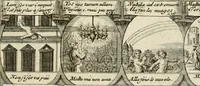 Picture 151 of 181 from M. Laurentii Wolfgangi Woyttens Emblematischer Parnassus : worauf die Musen, ihre Blumen-Lese, zu allerhand Freuden und Trauer-Kräntzen halten : um, den Lob-werthen Tugend-Chor, durch angenehme Rosen : hergegen, das ungezähmte Laster-Thun, mit wildem Dorn- und Distel-Flor, zu krönen : nach specialem Verlangen, in einem Gefilde, von funffzehen Hundert in dreyen verschiedlichen Theilen verfassten .. (1727), leaf 222