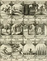 Picture 165 of 181 from M. Laurentii Wolfgangi Woyttens Emblematischer Parnassus : worauf die Musen, ihre Blumen-Lese, zu allerhand Freuden und Trauer-Kräntzen halten : um, den Lob-werthen Tugend-Chor, durch angenehme Rosen : hergegen, das ungezähmte Laster-Thun, mit wildem Dorn- und Distel-Flor, zu krönen : nach specialem Verlangen, in einem Gefilde, von funffzehen Hundert in dreyen verschiedlichen Theilen verfassten .. (1727), leaf 246