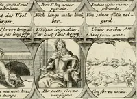Picture 169 of 181 from M. Laurentii Wolfgangi Woyttens Emblematischer Parnassus : worauf die Musen, ihre Blumen-Lese, zu allerhand Freuden und Trauer-Kräntzen halten : um, den Lob-werthen Tugend-Chor, durch angenehme Rosen : hergegen, das ungezähmte Laster-Thun, mit wildem Dorn- und Distel-Flor, zu krönen : nach specialem Verlangen, in einem Gefilde, von funffzehen Hundert in dreyen verschiedlichen Theilen verfassten .. (1727), leaf 252