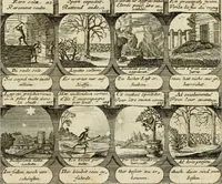 Picture 12 of 181 from M. Laurentii Wolfgangi Woyttens Emblematischer Parnassus : worauf die Musen, ihre Blumen-Lese, zu allerhand Freuden und Trauer-Kräntzen halten : um, den Lob-werthen Tugend-Chor, durch angenehme Rosen : hergegen, das ungezähmte Laster-Thun, mit wildem Dorn- und Distel-Flor, zu krönen : nach specialem Verlangen, in einem Gefilde, von funffzehen Hundert in dreyen verschiedlichen Theilen verfassten .. (1727), leaf 26