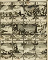 An illustration from M. Laurentii Wolfgangi Woyttens Emblematischer Parnassus : worauf die Musen, ihre Blumen-Lese, zu allerhand Freuden und Trauer-Kräntzen halten : um, den Lob-werthen Tugend-Chor, durch angenehme Rosen : hergegen, das ungezähmte Laster-Thun, mit wildem Dorn- und Distel-Flor, zu krönen : nach specialem Verlangen, in einem Gefilde, von funffzehen Hundert in dreyen verschiedlichen Theilen verfassten .. (1727)