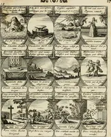 Picture 20 of 181 from M. Laurentii Wolfgangi Woyttens Emblematischer Parnassus : worauf die Musen, ihre Blumen-Lese, zu allerhand Freuden und Trauer-Kräntzen halten : um, den Lob-werthen Tugend-Chor, durch angenehme Rosen : hergegen, das ungezähmte Laster-Thun, mit wildem Dorn- und Distel-Flor, zu krönen : nach specialem Verlangen, in einem Gefilde, von funffzehen Hundert in dreyen verschiedlichen Theilen verfassten .. (1727), leaf 42