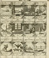 Picture 24 of 181 from M. Laurentii Wolfgangi Woyttens Emblematischer Parnassus : worauf die Musen, ihre Blumen-Lese, zu allerhand Freuden und Trauer-Kräntzen halten : um, den Lob-werthen Tugend-Chor, durch angenehme Rosen : hergegen, das ungezähmte Laster-Thun, mit wildem Dorn- und Distel-Flor, zu krönen : nach specialem Verlangen, in einem Gefilde, von funffzehen Hundert in dreyen verschiedlichen Theilen verfassten .. (1727), leaf 48