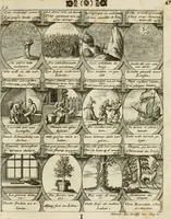 Picture 26 of 181 from M. Laurentii Wolfgangi Woyttens Emblematischer Parnassus : worauf die Musen, ihre Blumen-Lese, zu allerhand Freuden und Trauer-Kräntzen halten : um, den Lob-werthen Tugend-Chor, durch angenehme Rosen : hergegen, das ungezähmte Laster-Thun, mit wildem Dorn- und Distel-Flor, zu krönen : nach specialem Verlangen, in einem Gefilde, von funffzehen Hundert in dreyen verschiedlichen Theilen verfassten .. (1727), leaf 52