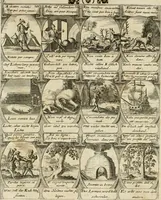 Picture 38 of 181 from M. Laurentii Wolfgangi Woyttens Emblematischer Parnassus : worauf die Musen, ihre Blumen-Lese, zu allerhand Freuden und Trauer-Kräntzen halten : um, den Lob-werthen Tugend-Chor, durch angenehme Rosen : hergegen, das ungezähmte Laster-Thun, mit wildem Dorn- und Distel-Flor, zu krönen : nach specialem Verlangen, in einem Gefilde, von funffzehen Hundert in dreyen verschiedlichen Theilen verfassten .. (1727), leaf 72