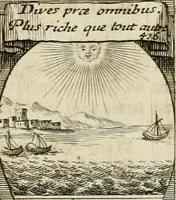 Picture 42 of 181 from M. Laurentii Wolfgangi Woyttens Emblematischer Parnassus : worauf die Musen, ihre Blumen-Lese, zu allerhand Freuden und Trauer-Kräntzen halten : um, den Lob-werthen Tugend-Chor, durch angenehme Rosen : hergegen, das ungezähmte Laster-Thun, mit wildem Dorn- und Distel-Flor, zu krönen : nach specialem Verlangen, in einem Gefilde, von funffzehen Hundert in dreyen verschiedlichen Theilen verfassten .. (1727), leaf 76