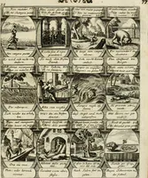 Picture 47 of 181 from M. Laurentii Wolfgangi Woyttens Emblematischer Parnassus : worauf die Musen, ihre Blumen-Lese, zu allerhand Freuden und Trauer-Kräntzen halten : um, den Lob-werthen Tugend-Chor, durch angenehme Rosen : hergegen, das ungezähmte Laster-Thun, mit wildem Dorn- und Distel-Flor, zu krönen : nach specialem Verlangen, in einem Gefilde, von funffzehen Hundert in dreyen verschiedlichen Theilen verfassten .. (1727), leaf 82
