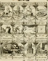 Picture 55 of 181 from M. Laurentii Wolfgangi Woyttens Emblematischer Parnassus : worauf die Musen, ihre Blumen-Lese, zu allerhand Freuden und Trauer-Kräntzen halten : um, den Lob-werthen Tugend-Chor, durch angenehme Rosen : hergegen, das ungezähmte Laster-Thun, mit wildem Dorn- und Distel-Flor, zu krönen : nach specialem Verlangen, in einem Gefilde, von funffzehen Hundert in dreyen verschiedlichen Theilen verfassten .. (1727), leaf 96