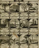 Picture 8 of 42 from M. Laurentii Wolfgangi Woyttens Emblematischer Parnassus : worauf die Musen, ihre Blumen-lese zu allerhand Freuden und Trauer-kränken halten. Um den Lob-werthen Tugend-chor durch angenehme rosen hergegen das ungezähmte Laster-thun mit wildem Dorn- und Distel-flor zu krönen (1727), leaf 24