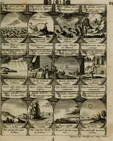 Picture 13 of 42 from M. Laurentii Wolfgangi Woyttens Emblematischer Parnassus : worauf die Musen, ihre Blumen-lese zu allerhand Freuden und Trauer-kränken halten. Um den Lob-werthen Tugend-chor durch angenehme rosen hergegen das ungezähmte Laster-thun mit wildem Dorn- und Distel-flor zu krönen (1727), leaf 34