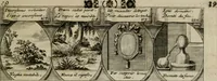An illustration from M. Laurentii Wolfgangi Woyttens Emblematischer Parnassus : worauf die Musen, ihre Blumen-lese zu allerhand Freuden und Trauer-kränken halten. Um den Lob-werthen Tugend-chor durch angenehme rosen hergegen das ungezähmte Laster-thun mit wildem Dorn- und Distel-flor zu krönen (1727)
