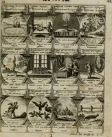 Picture 20 of 42 from M. Laurentii Wolfgangi Woyttens Emblematischer Parnassus : worauf die Musen, ihre Blumen-lese zu allerhand Freuden und Trauer-kränken halten. Um den Lob-werthen Tugend-chor durch angenehme rosen hergegen das ungezähmte Laster-thun mit wildem Dorn- und Distel-flor zu krönen (1727), leaf 46