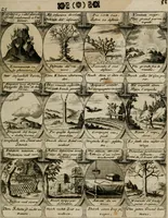 Picture 24 of 42 from M. Laurentii Wolfgangi Woyttens Emblematischer Parnassus : worauf die Musen, ihre Blumen-lese zu allerhand Freuden und Trauer-kränken halten. Um den Lob-werthen Tugend-chor durch angenehme rosen hergegen das ungezähmte Laster-thun mit wildem Dorn- und Distel-flor zu krönen (1727), leaf 54