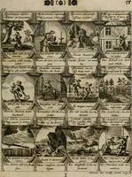An illustration from M. Laurentii Wolfgangi Woyttens Emblematischer Parnassus : worauf die Musen, ihre Blumen-lese zu allerhand Freuden und Trauer-kränken halten. Um den Lob-werthen Tugend-chor durch angenehme rosen hergegen das ungezähmte Laster-thun mit wildem Dorn- und Distel-flor zu krönen (1727)