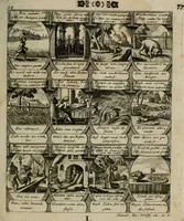 An illustration from M. Laurentii Wolfgangi Woyttens Emblematischer Parnassus : worauf die Musen, ihre Blumen-lese zu allerhand Freuden und Trauer-kränken halten. Um den Lob-werthen Tugend-chor durch angenehme rosen hergegen das ungezähmte Laster-thun mit wildem Dorn- und Distel-flor zu krönen (1727)