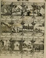 Picture 40 of 42 from M. Laurentii Wolfgangi Woyttens Emblematischer Parnassus : worauf die Musen, ihre Blumen-lese zu allerhand Freuden und Trauer-kränken halten. Um den Lob-werthen Tugend-chor durch angenehme rosen hergegen das ungezähmte Laster-thun mit wildem Dorn- und Distel-flor zu krönen (1727), leaf 86