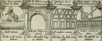 Picture 58 of 156 from M. Laurentii Wolfgangi Woyttens Emblematischer Parnassus : worauf die Musen, ihre Blumen-lese zu allerhand Freuden und Trauer-kränken halten. Um den Lob-werthen Tugend-chor durch angenehme rosen hergegen das ungezähmte Laster-thun mit wildem Dorn- und Distel-flor zu krönen (1727), leaf 108