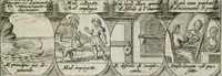 An illustration from M. Laurentii Wolfgangi Woyttens Emblematischer Parnassus : worauf die Musen, ihre Blumen-lese zu allerhand Freuden und Trauer-kränken halten. Um den Lob-werthen Tugend-chor durch angenehme rosen hergegen das ungezähmte Laster-thun mit wildem Dorn- und Distel-flor zu krönen (1727)