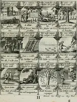Picture 71 of 156 from M. Laurentii Wolfgangi Woyttens Emblematischer Parnassus : worauf die Musen, ihre Blumen-lese zu allerhand Freuden und Trauer-kränken halten. Um den Lob-werthen Tugend-chor durch angenehme rosen hergegen das ungezähmte Laster-thun mit wildem Dorn- und Distel-flor zu krönen (1727), leaf 126