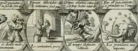 An illustration from M. Laurentii Wolfgangi Woyttens Emblematischer Parnassus : worauf die Musen, ihre Blumen-lese zu allerhand Freuden und Trauer-kränken halten. Um den Lob-werthen Tugend-chor durch angenehme rosen hergegen das ungezähmte Laster-thun mit wildem Dorn- und Distel-flor zu krönen (1727)