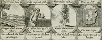 Picture 74 of 156 from M. Laurentii Wolfgangi Woyttens Emblematischer Parnassus : worauf die Musen, ihre Blumen-lese zu allerhand Freuden und Trauer-kränken halten. Um den Lob-werthen Tugend-chor durch angenehme rosen hergegen das ungezähmte Laster-thun mit wildem Dorn- und Distel-flor zu krönen (1727), leaf 128