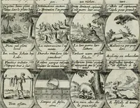 Picture 78 of 156 from M. Laurentii Wolfgangi Woyttens Emblematischer Parnassus : worauf die Musen, ihre Blumen-lese zu allerhand Freuden und Trauer-kränken halten. Um den Lob-werthen Tugend-chor durch angenehme rosen hergegen das ungezähmte Laster-thun mit wildem Dorn- und Distel-flor zu krönen (1727), leaf 132