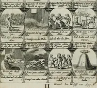 Picture 81 of 156 from M. Laurentii Wolfgangi Woyttens Emblematischer Parnassus : worauf die Musen, ihre Blumen-lese zu allerhand Freuden und Trauer-kränken halten. Um den Lob-werthen Tugend-chor durch angenehme rosen hergegen das ungezähmte Laster-thun mit wildem Dorn- und Distel-flor zu krönen (1727), leaf 136