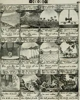 Picture 84 of 156 from M. Laurentii Wolfgangi Woyttens Emblematischer Parnassus : worauf die Musen, ihre Blumen-lese zu allerhand Freuden und Trauer-kränken halten. Um den Lob-werthen Tugend-chor durch angenehme rosen hergegen das ungezähmte Laster-thun mit wildem Dorn- und Distel-flor zu krönen (1727), leaf 142