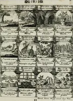 An illustration from M. Laurentii Wolfgangi Woyttens Emblematischer Parnassus : worauf die Musen, ihre Blumen-lese zu allerhand Freuden und Trauer-kränken halten. Um den Lob-werthen Tugend-chor durch angenehme rosen hergegen das ungezähmte Laster-thun mit wildem Dorn- und Distel-flor zu krönen (1727)