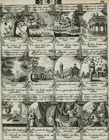 Picture 98 of 156 from M. Laurentii Wolfgangi Woyttens Emblematischer Parnassus : worauf die Musen, ihre Blumen-lese zu allerhand Freuden und Trauer-kränken halten. Um den Lob-werthen Tugend-chor durch angenehme rosen hergegen das ungezähmte Laster-thun mit wildem Dorn- und Distel-flor zu krönen (1727), leaf 170