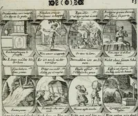 Picture 110 of 156 from M. Laurentii Wolfgangi Woyttens Emblematischer Parnassus : worauf die Musen, ihre Blumen-lese zu allerhand Freuden und Trauer-kränken halten. Um den Lob-werthen Tugend-chor durch angenehme rosen hergegen das ungezähmte Laster-thun mit wildem Dorn- und Distel-flor zu krönen (1727), leaf 194