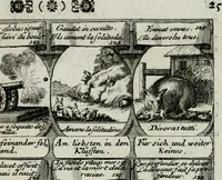 An illustration from M. Laurentii Wolfgangi Woyttens Emblematischer Parnassus : worauf die Musen, ihre Blumen-lese zu allerhand Freuden und Trauer-kränken halten. Um den Lob-werthen Tugend-chor durch angenehme rosen hergegen das ungezähmte Laster-thun mit wildem Dorn- und Distel-flor zu krönen (1727)