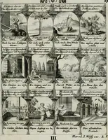 An illustration from M. Laurentii Wolfgangi Woyttens Emblematischer Parnassus : worauf die Musen, ihre Blumen-lese zu allerhand Freuden und Trauer-kränken halten. Um den Lob-werthen Tugend-chor durch angenehme rosen hergegen das ungezähmte Laster-thun mit wildem Dorn- und Distel-flor zu krönen (1727)