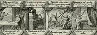 An illustration from M. Laurentii Wolfgangi Woyttens Emblematischer Parnassus : worauf die Musen, ihre Blumen-lese zu allerhand Freuden und Trauer-kränken halten. Um den Lob-werthen Tugend-chor durch angenehme rosen hergegen das ungezähmte Laster-thun mit wildem Dorn- und Distel-flor zu krönen (1727)