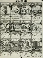 Picture 131 of 156 from M. Laurentii Wolfgangi Woyttens Emblematischer Parnassus : worauf die Musen, ihre Blumen-lese zu allerhand Freuden und Trauer-kränken halten. Um den Lob-werthen Tugend-chor durch angenehme rosen hergegen das ungezähmte Laster-thun mit wildem Dorn- und Distel-flor zu krönen (1727), leaf 228