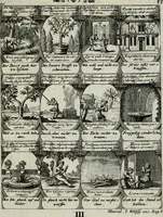 Picture 135 of 156 from M. Laurentii Wolfgangi Woyttens Emblematischer Parnassus : worauf die Musen, ihre Blumen-lese zu allerhand Freuden und Trauer-kränken halten. Um den Lob-werthen Tugend-chor durch angenehme rosen hergegen das ungezähmte Laster-thun mit wildem Dorn- und Distel-flor zu krönen (1727), leaf 236