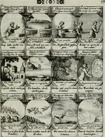 Picture 136 of 156 from M. Laurentii Wolfgangi Woyttens Emblematischer Parnassus : worauf die Musen, ihre Blumen-lese zu allerhand Freuden und Trauer-kränken halten. Um den Lob-werthen Tugend-chor durch angenehme rosen hergegen das ungezähmte Laster-thun mit wildem Dorn- und Distel-flor zu krönen (1727), leaf 238