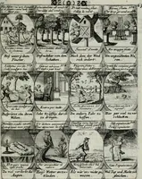 Picture 139 of 156 from M. Laurentii Wolfgangi Woyttens Emblematischer Parnassus : worauf die Musen, ihre Blumen-lese zu allerhand Freuden und Trauer-kränken halten. Um den Lob-werthen Tugend-chor durch angenehme rosen hergegen das ungezähmte Laster-thun mit wildem Dorn- und Distel-flor zu krönen (1727), leaf 244