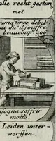 Picture 144 of 156 from M. Laurentii Wolfgangi Woyttens Emblematischer Parnassus : worauf die Musen, ihre Blumen-lese zu allerhand Freuden und Trauer-kränken halten. Um den Lob-werthen Tugend-chor durch angenehme rosen hergegen das ungezähmte Laster-thun mit wildem Dorn- und Distel-flor zu krönen (1727), leaf 250