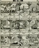 Picture 148 of 156 from M. Laurentii Wolfgangi Woyttens Emblematischer Parnassus : worauf die Musen, ihre Blumen-lese zu allerhand Freuden und Trauer-kränken halten. Um den Lob-werthen Tugend-chor durch angenehme rosen hergegen das ungezähmte Laster-thun mit wildem Dorn- und Distel-flor zu krönen (1727), leaf 256
