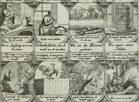 Picture 150 of 156 from M. Laurentii Wolfgangi Woyttens Emblematischer Parnassus : worauf die Musen, ihre Blumen-lese zu allerhand Freuden und Trauer-kränken halten. Um den Lob-werthen Tugend-chor durch angenehme rosen hergegen das ungezähmte Laster-thun mit wildem Dorn- und Distel-flor zu krönen (1727), leaf 258