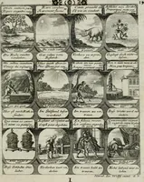 Picture 9 of 156 from M. Laurentii Wolfgangi Woyttens Emblematischer Parnassus : worauf die Musen, ihre Blumen-lese zu allerhand Freuden und Trauer-kränken halten. Um den Lob-werthen Tugend-chor durch angenehme rosen hergegen das ungezähmte Laster-thun mit wildem Dorn- und Distel-flor zu krönen (1727), leaf 26