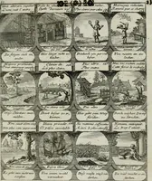 Picture 11 of 156 from M. Laurentii Wolfgangi Woyttens Emblematischer Parnassus : worauf die Musen, ihre Blumen-lese zu allerhand Freuden und Trauer-kränken halten. Um den Lob-werthen Tugend-chor durch angenehme rosen hergegen das ungezähmte Laster-thun mit wildem Dorn- und Distel-flor zu krönen (1727), leaf 30